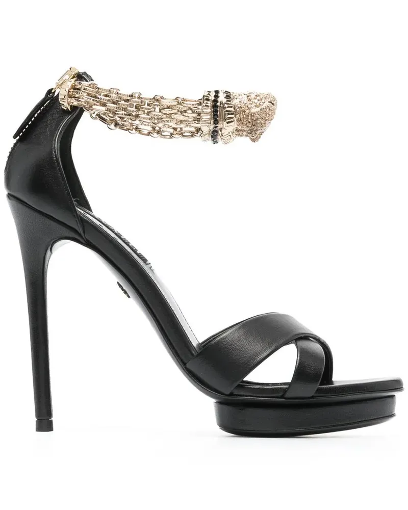 Roberto Cavalli Sandalen mit Kristallen 120mm - Schwarz Schwarz