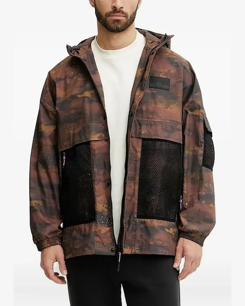 EA7 Mesh-Jacke mit Camouflage-Print - Braun Braun