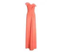 Schulterfreies Kleid - Orange