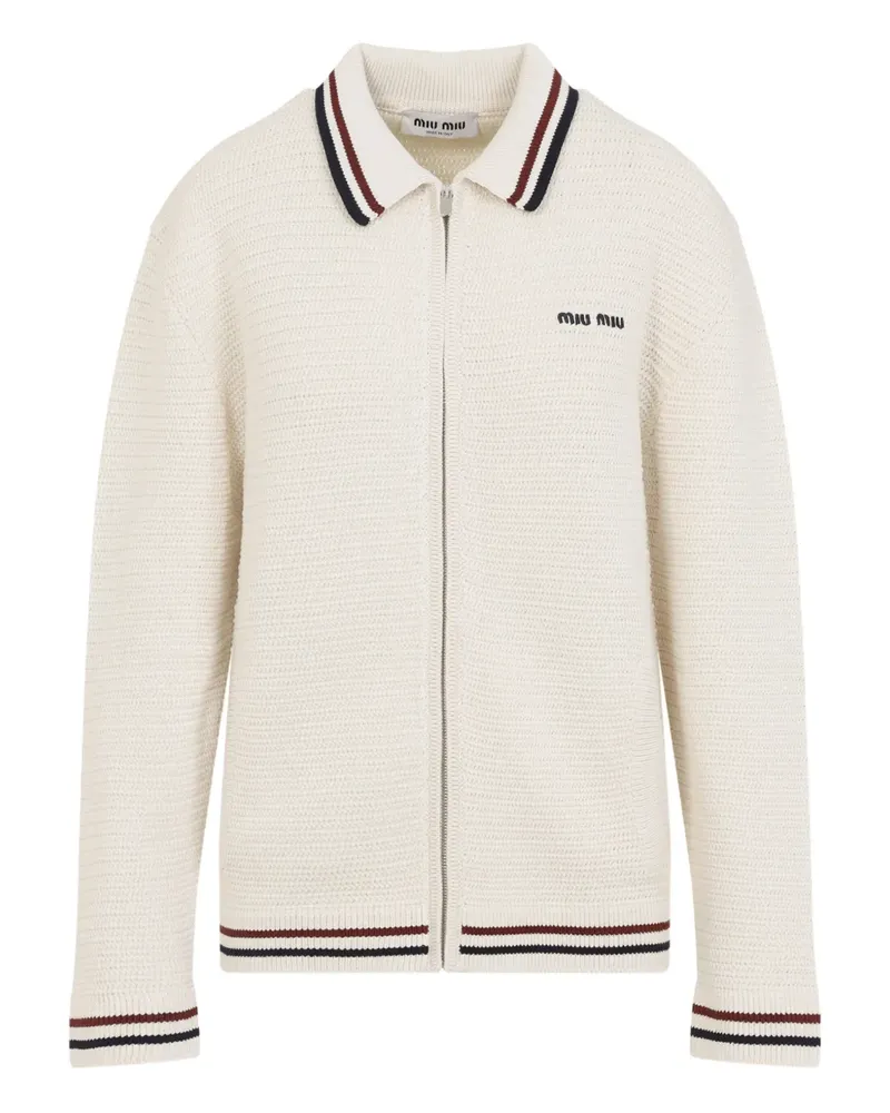 Miu Miu Cardigan mit Reißverschluss - Nude Nude