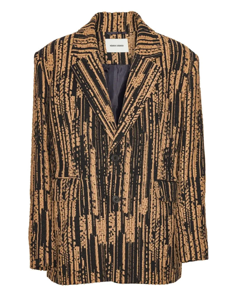 Henrik Vibskov buttoned striped jacket - Braun Braun