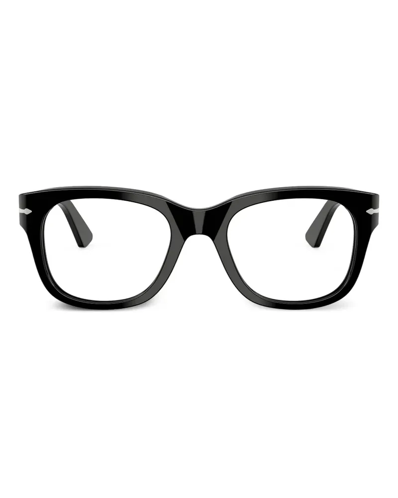Persol Brille mit rundem Gestell - Schwarz Schwarz
