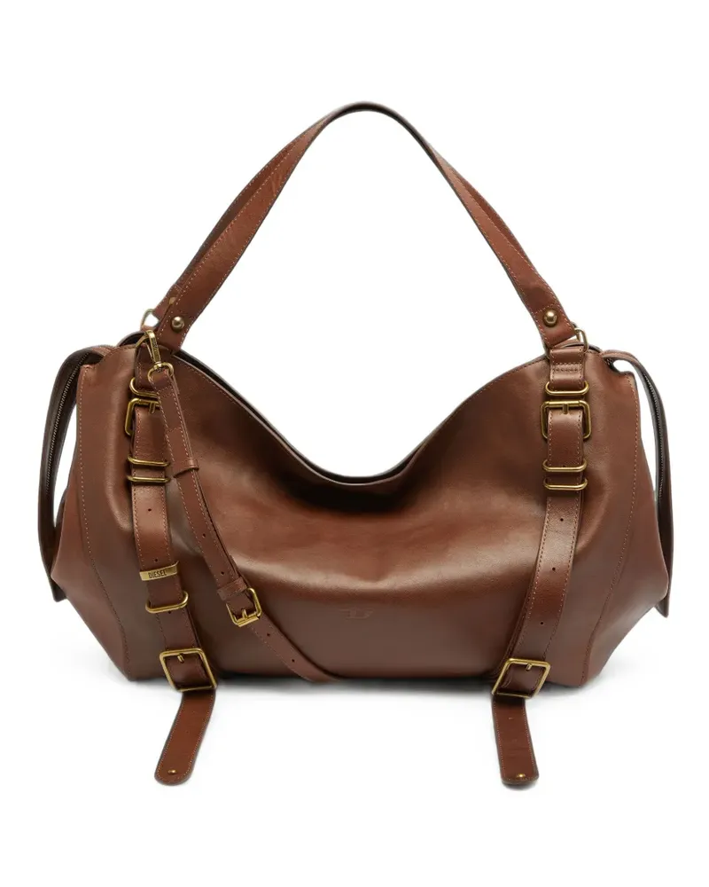 Diesel D-One-Large Handtasche aus behandeltem Leder - Braun Braun