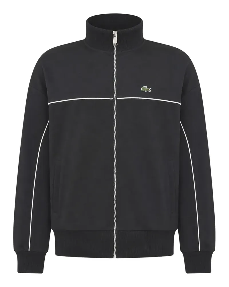 Lacoste logo-embroidered zip-fastening sweatshirt - Schwarz Schwarz