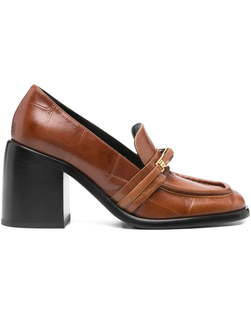 Sergio Rossi Pumps mit Blockabsatz 85mm - Braun Braun