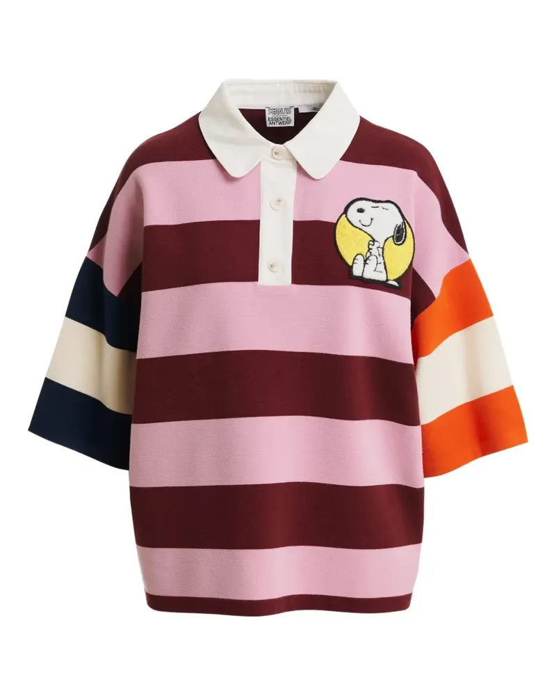 Essentiel x Peanuts Snoppy-patch polo top - Braun Braun