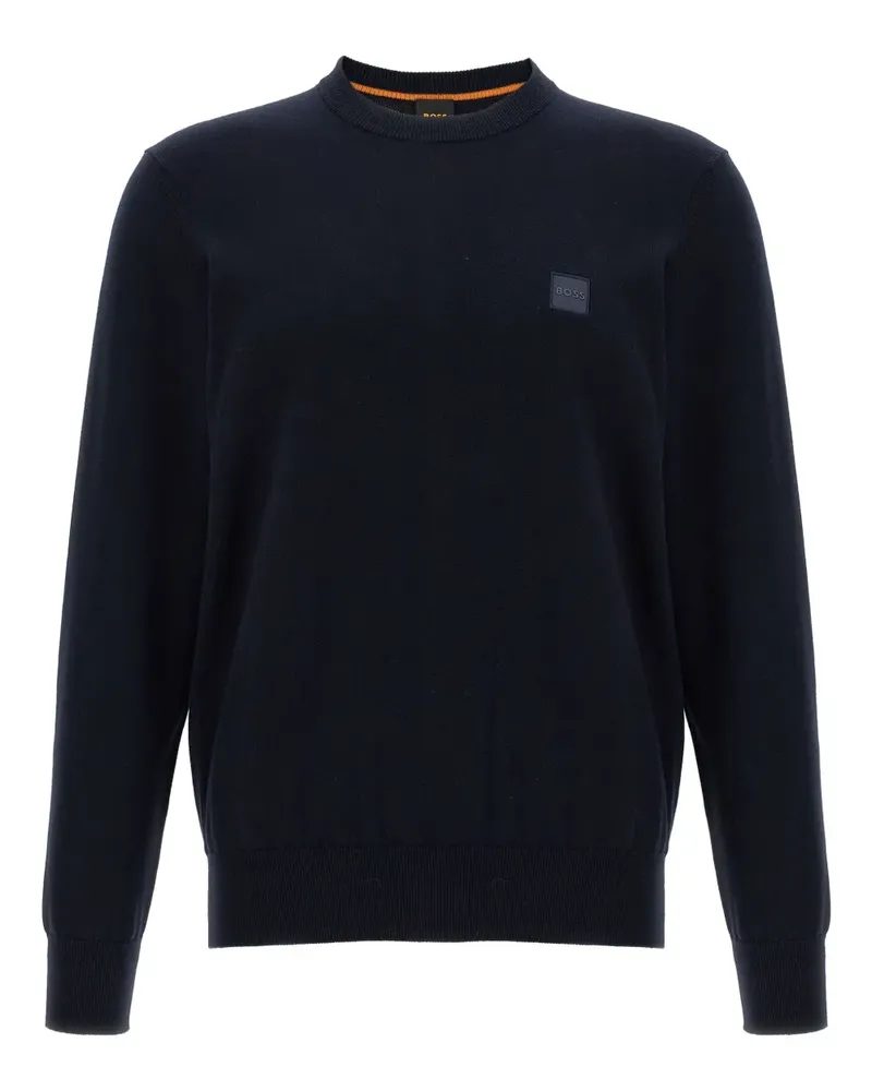 HUGO BOSS Pullover mit Logo-Patch - Blau Blau