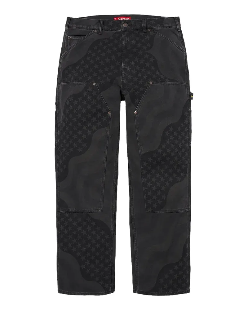 Supreme Being Flag Double Knee Jeans - Schwarz Schwarz