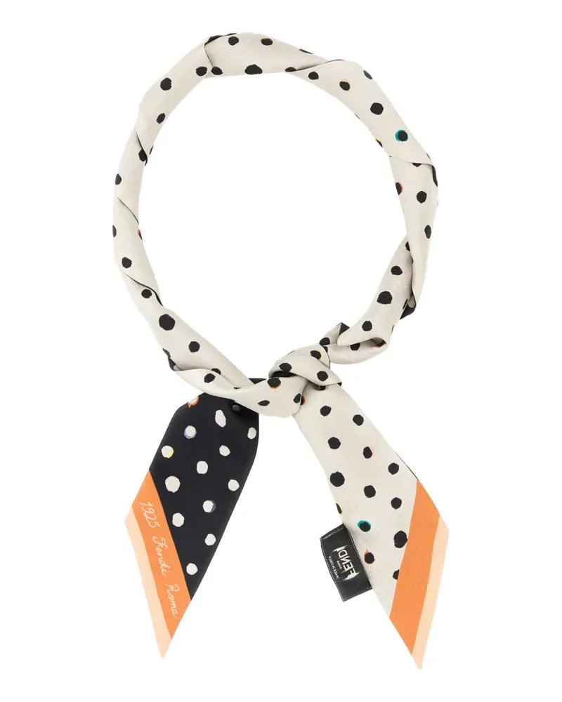 Fendi polka-dot silk scarf - Nude Nude