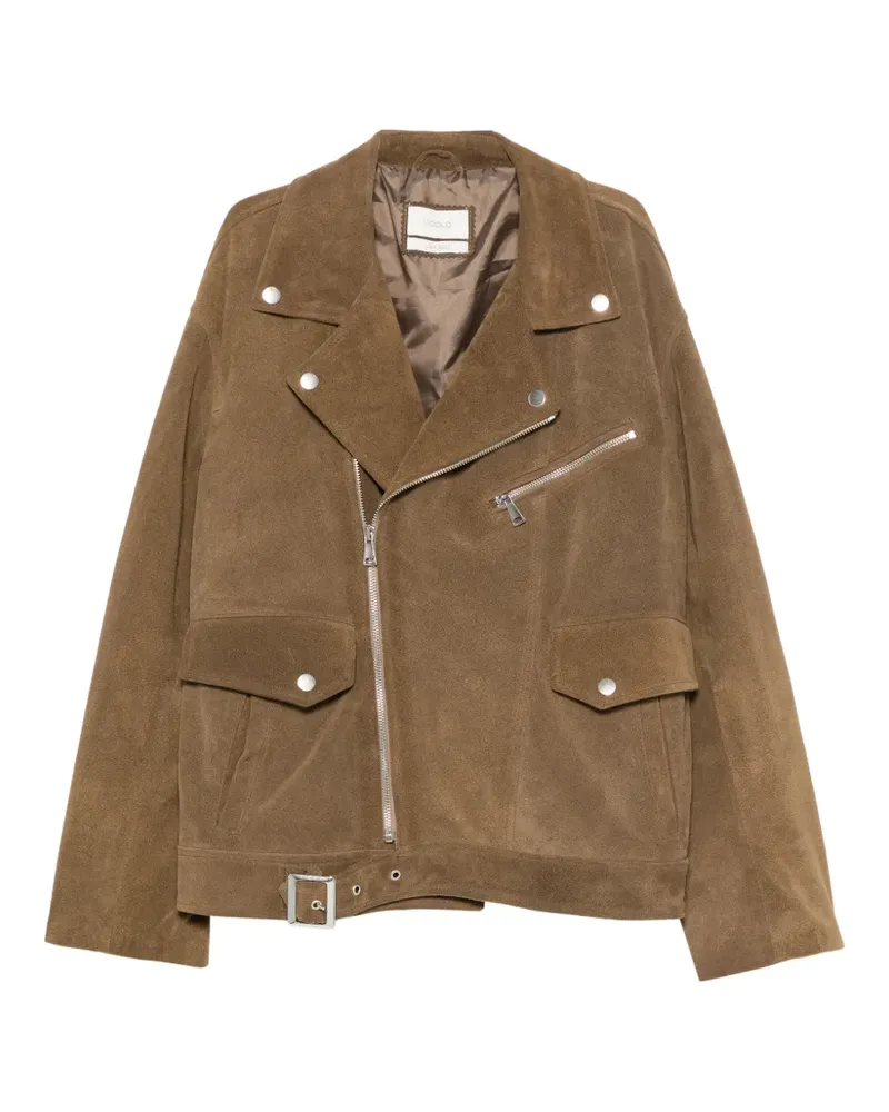 VICOLO Bikerjacke mit Gürtel - Braun Braun
