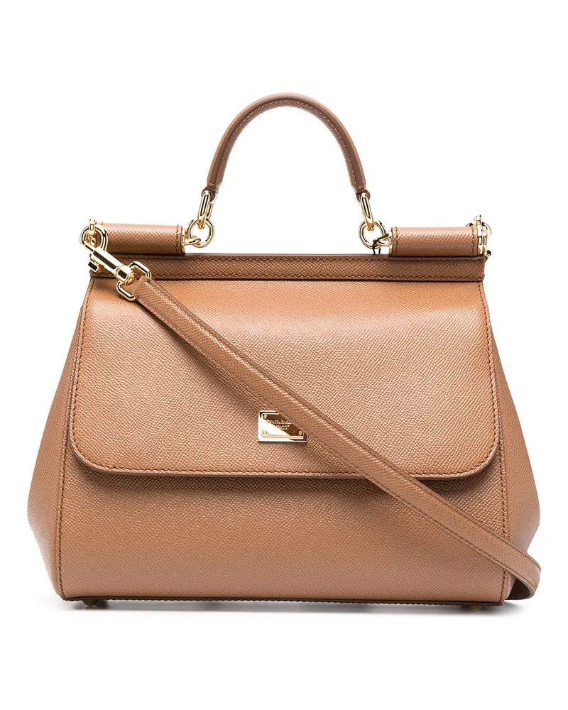 Dolce & Gabbana Große Sicily Handtasche - Braun Braun