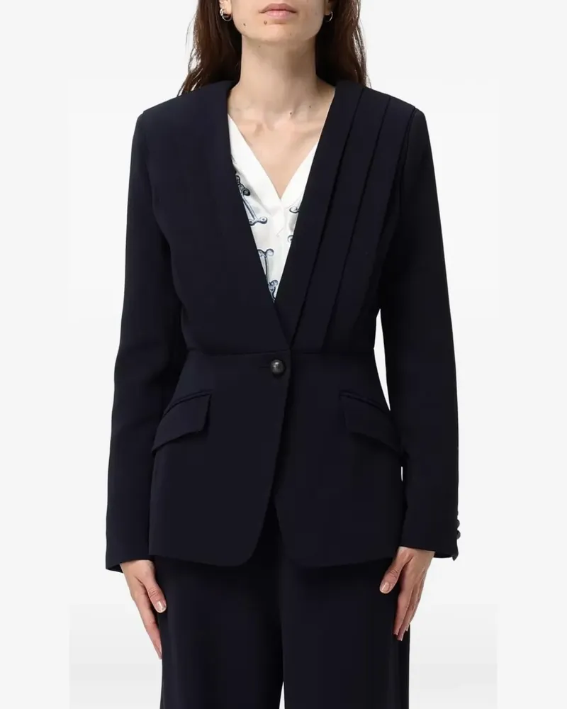 Max Mara pleated single-breasted jacket - Blau Blau