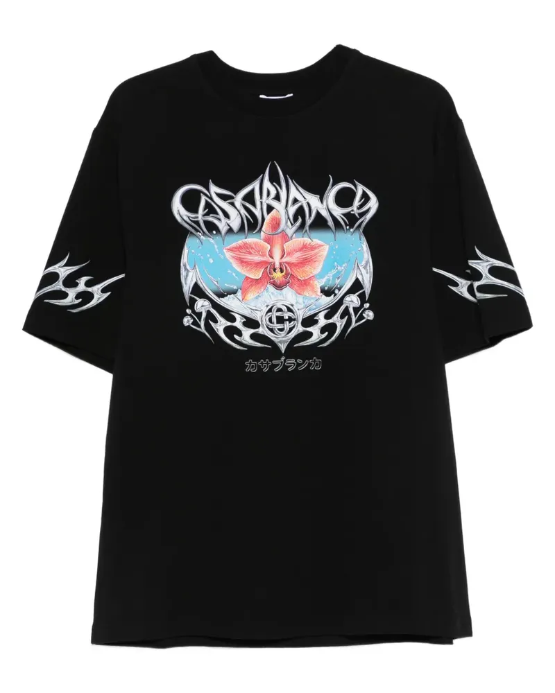 Casablanca Paris T-Shirt mit grafischem Print - Schwarz Schwarz
