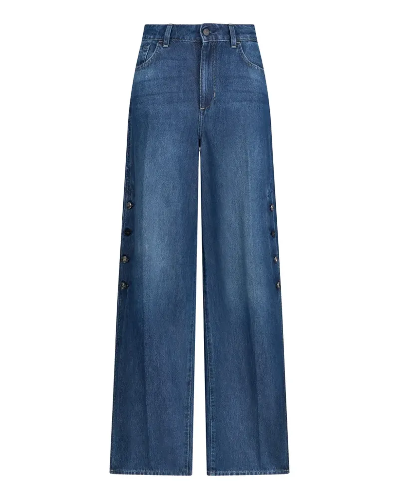 Liu Jo Gürtelschlaufen-Jeans mit Knopfdetail - Blau Blau