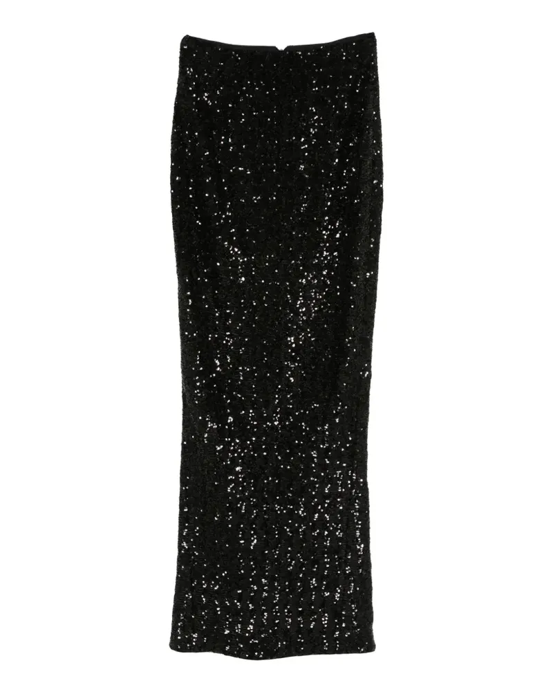 Balmain Maxirock mit Pailletten - Schwarz Schwarz