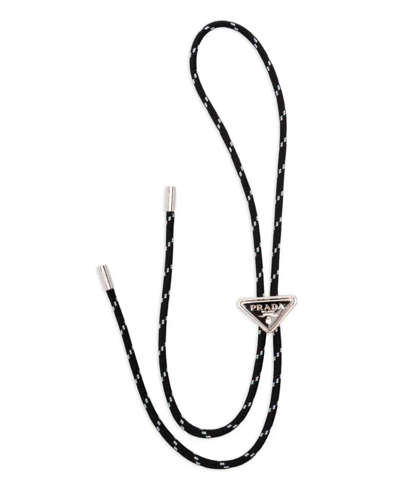 Prada triangle logo rope tie - Schwarz Schwarz