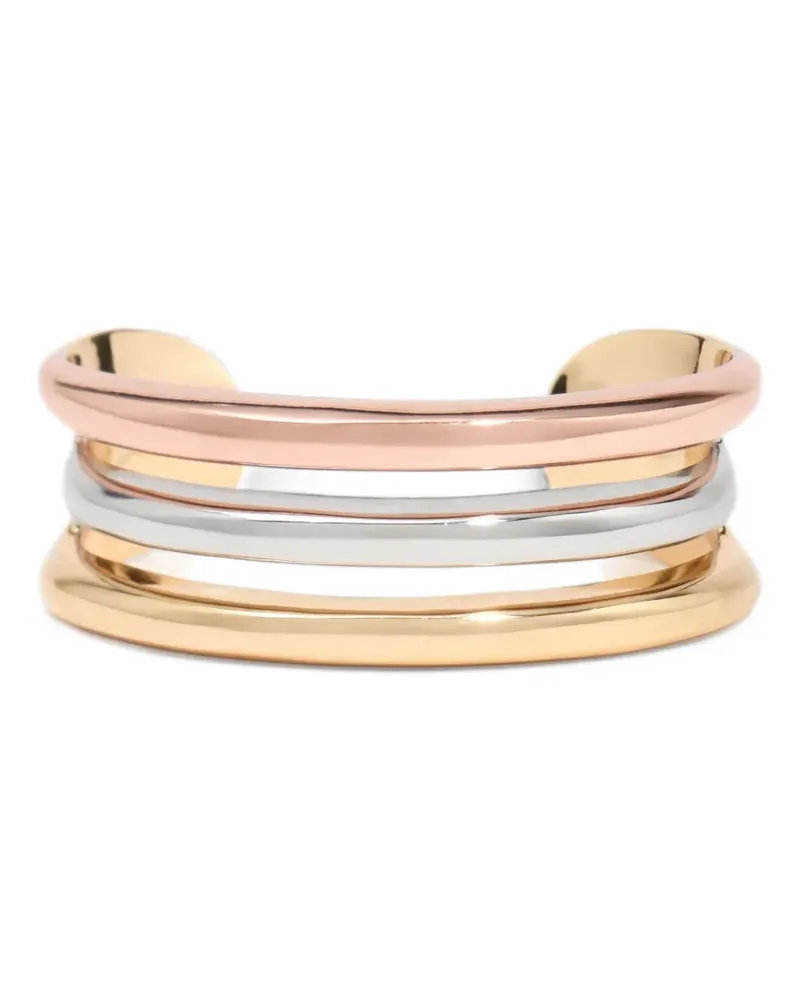 BIMBA Y LOLA Festes Armband mit drei goldfarbenen Multi-Bändern - Rosa Rosa