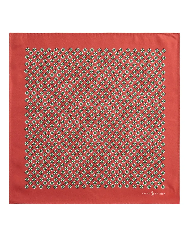 Ralph Lauren Gemusterter Schal aus Seide - Rot Rot