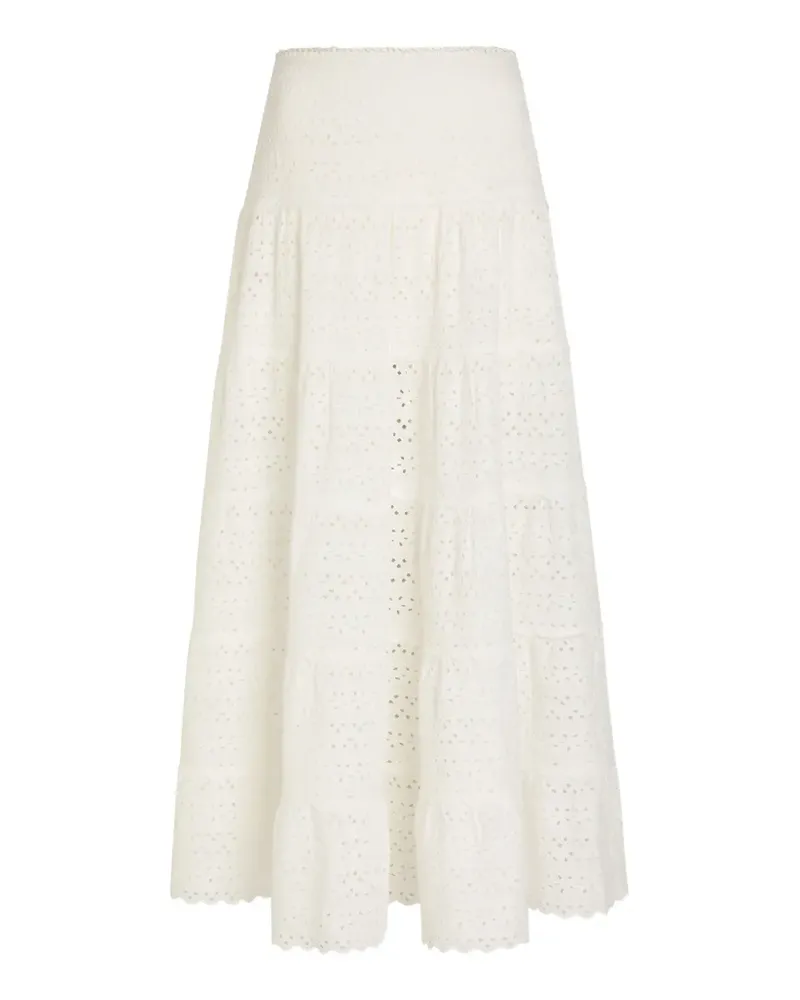 RIXO Ripeka midi skirt - Weiß Weiß