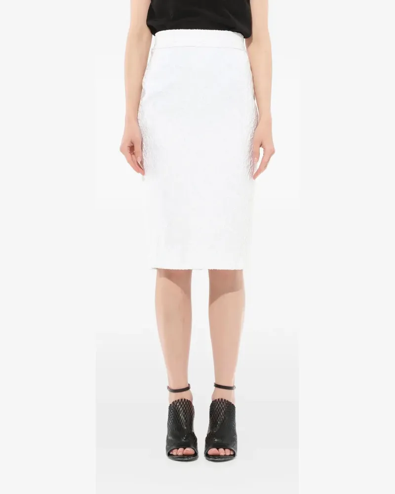 Givenchy Cloqué-Bleistiftrock - Weiß Weiß