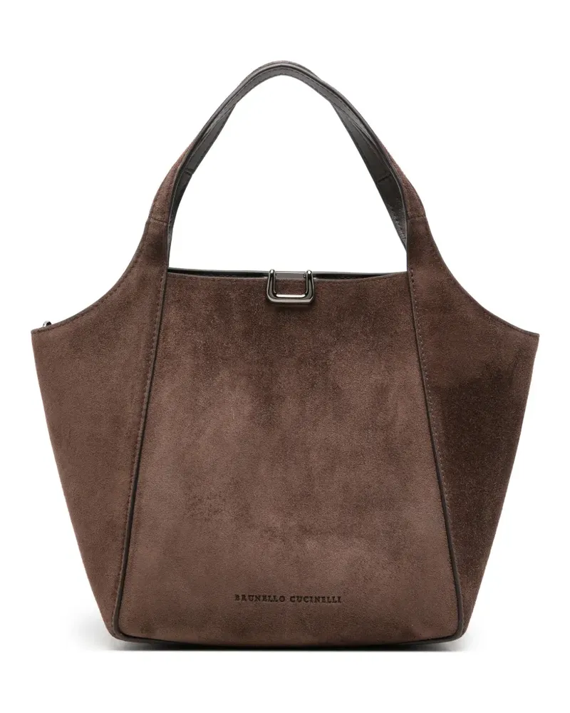 Brunello Cucinelli Tote Bag mit Wildleder-Finish - Braun Braun