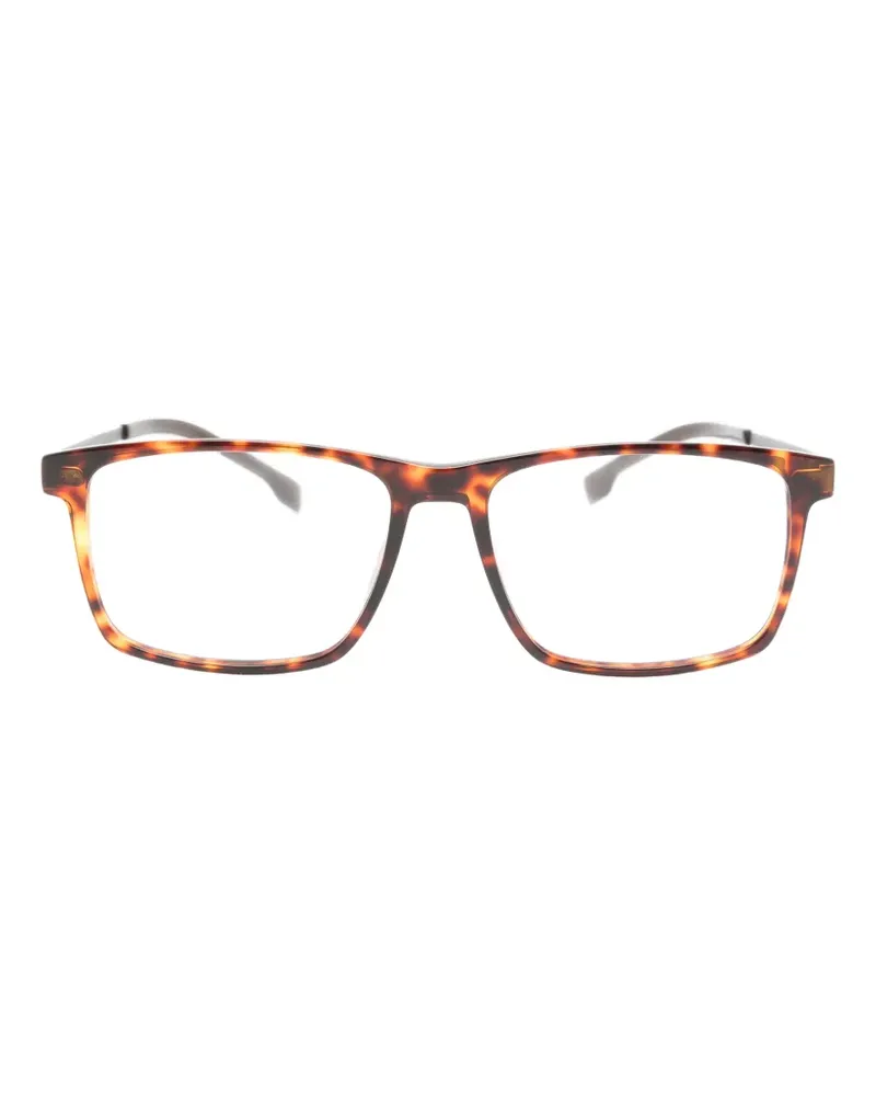 HUGO BOSS Eckige Brille in Schildpattoptik - Braun Braun