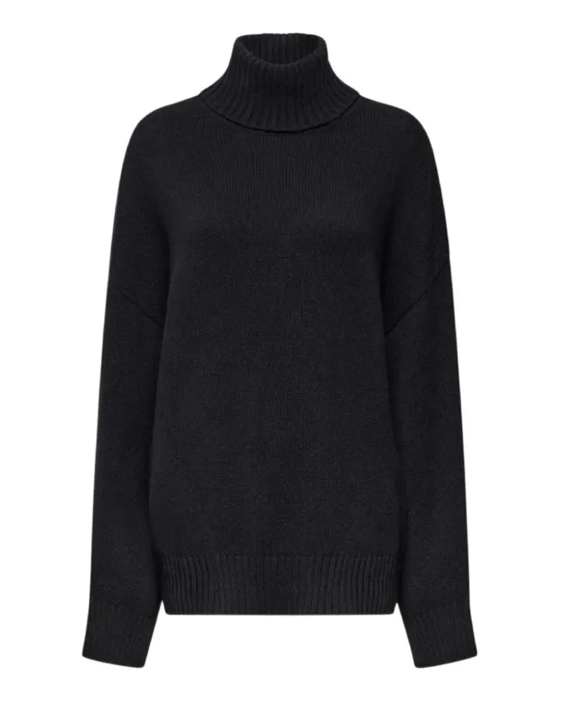 Another Tomorrow ribbed-trim turtleneck sweater - Schwarz Schwarz