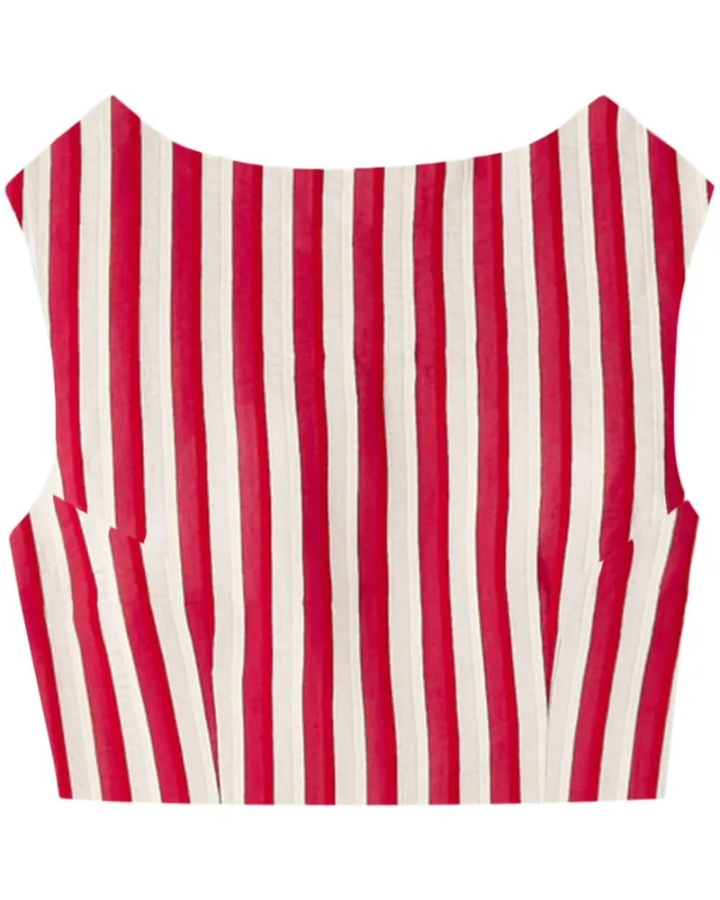 DESTREE Gestreiftes Richard Cropped-Top - Rot Rot