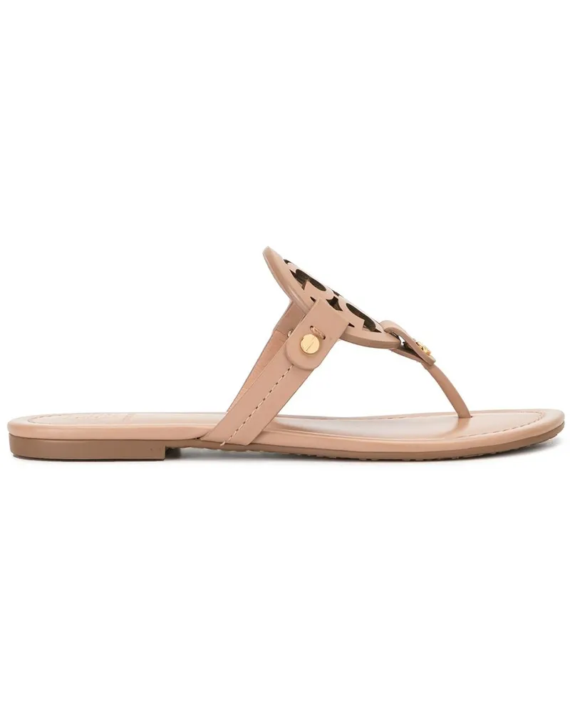 Tory Burch Sandalen mit T-Medaillon - Nude Nude