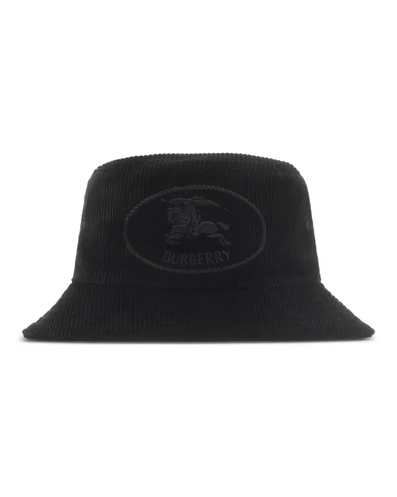Burberry Fischerhut aus Cord mit Knight-Stempel - Schwarz Schwarz
