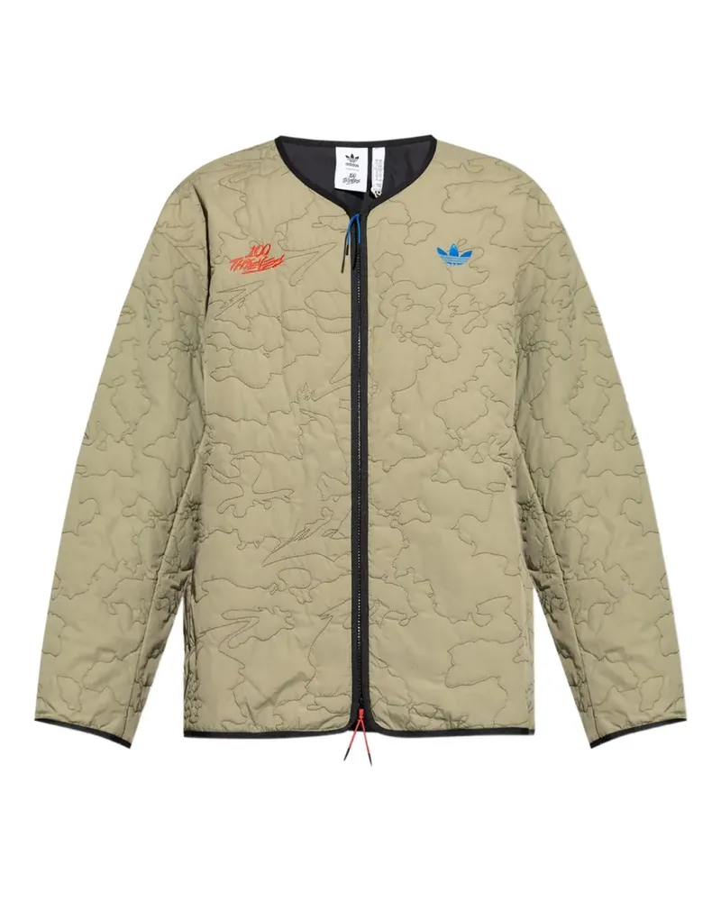 adidas Jacke mit Logo-Stickerei - Grün Grün