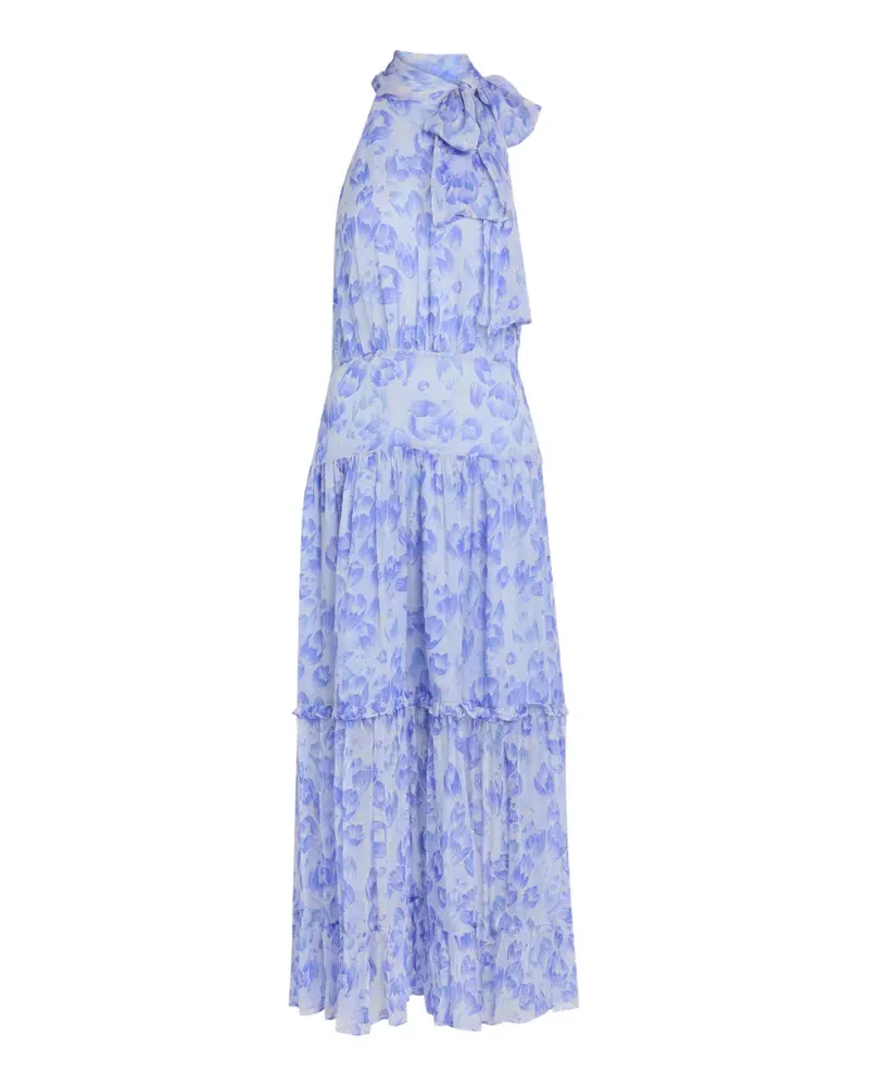 RIXO bow floral dress - Blau Blau