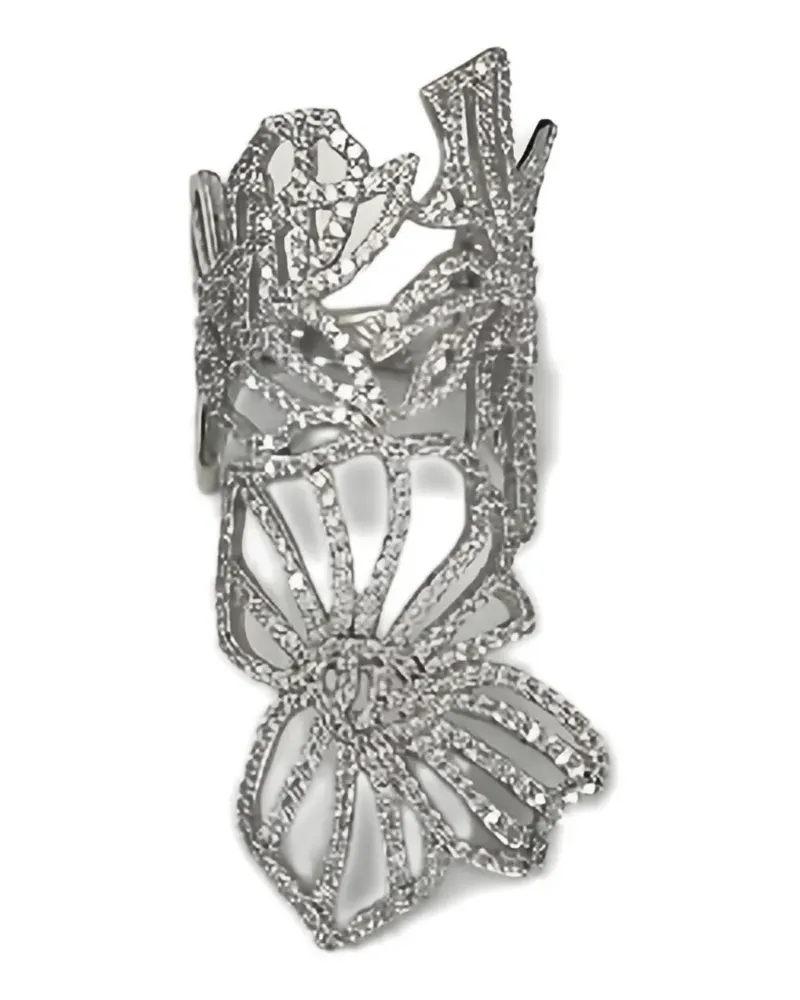 APM Monaco crystal-embellished butterfly ring - Silber Silber