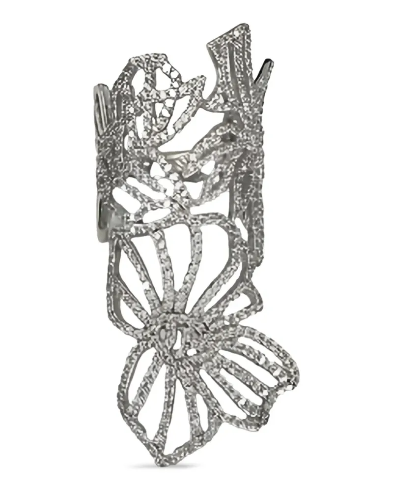 APM Monaco crystal-embellished butterfly ring - Silber Silber