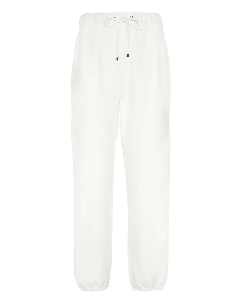 Max Mara Kordelzug-Hose mit elastischen Bündchen - Weiß Weiß
