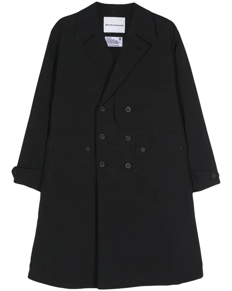 White Mountaineering Doppelreihiger Mantel - Schwarz Schwarz