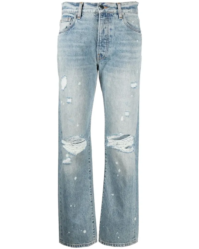 Amiri Jeans mit Farbklecks-Print - Blau Blau