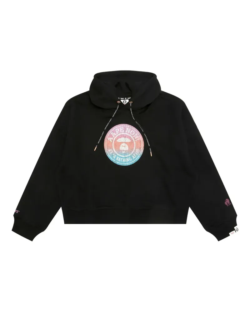 BAPE Hoodie mit rundem Logo - Schwarz Schwarz