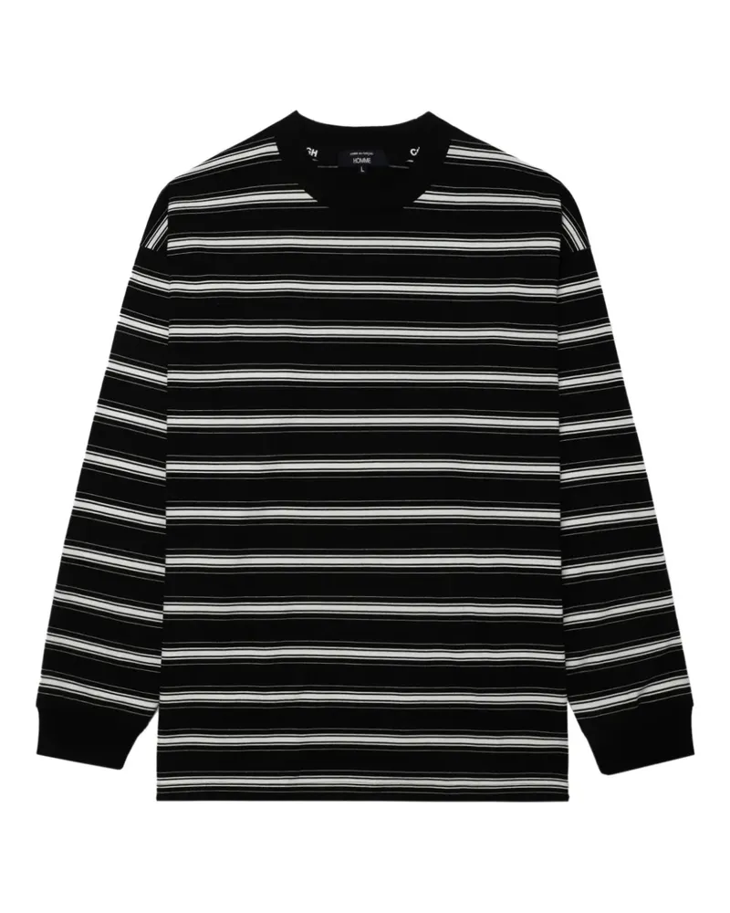 Comme des Garçons Gestreiftes Langarmshirt - Schwarz Schwarz
