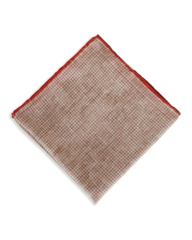 Brunello Cucinelli Einstecktuch aus Seide mit Print - Orange Orange