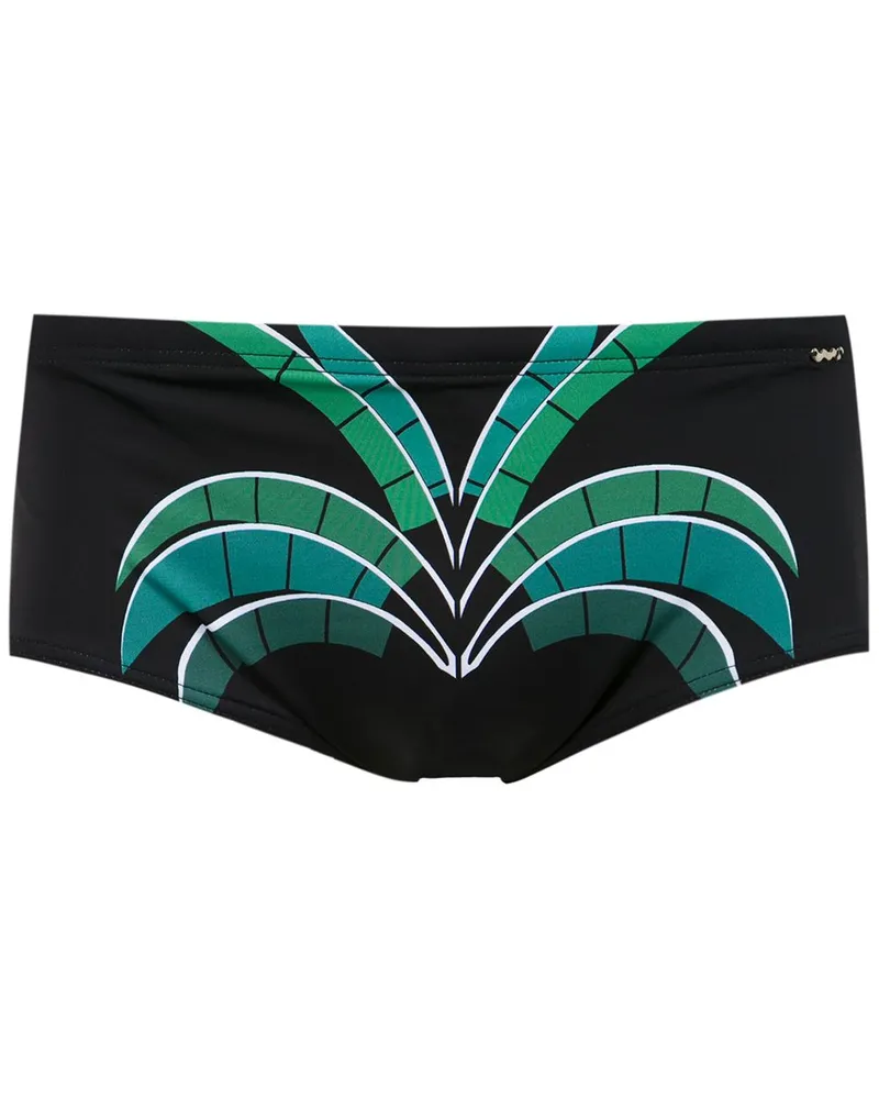 Amir Slama Badehose mit Print - Schwarz Schwarz
