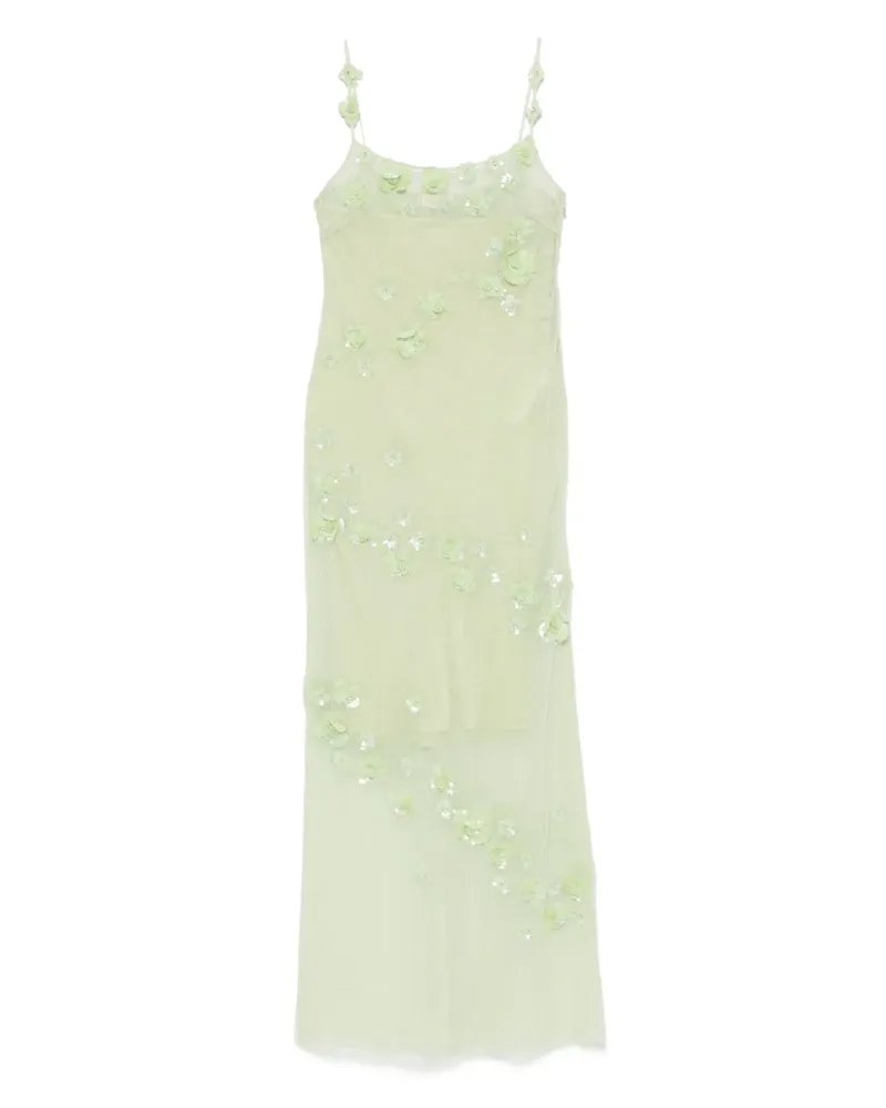 Blumarine Besticktes Tüllkleid - Grün Grün