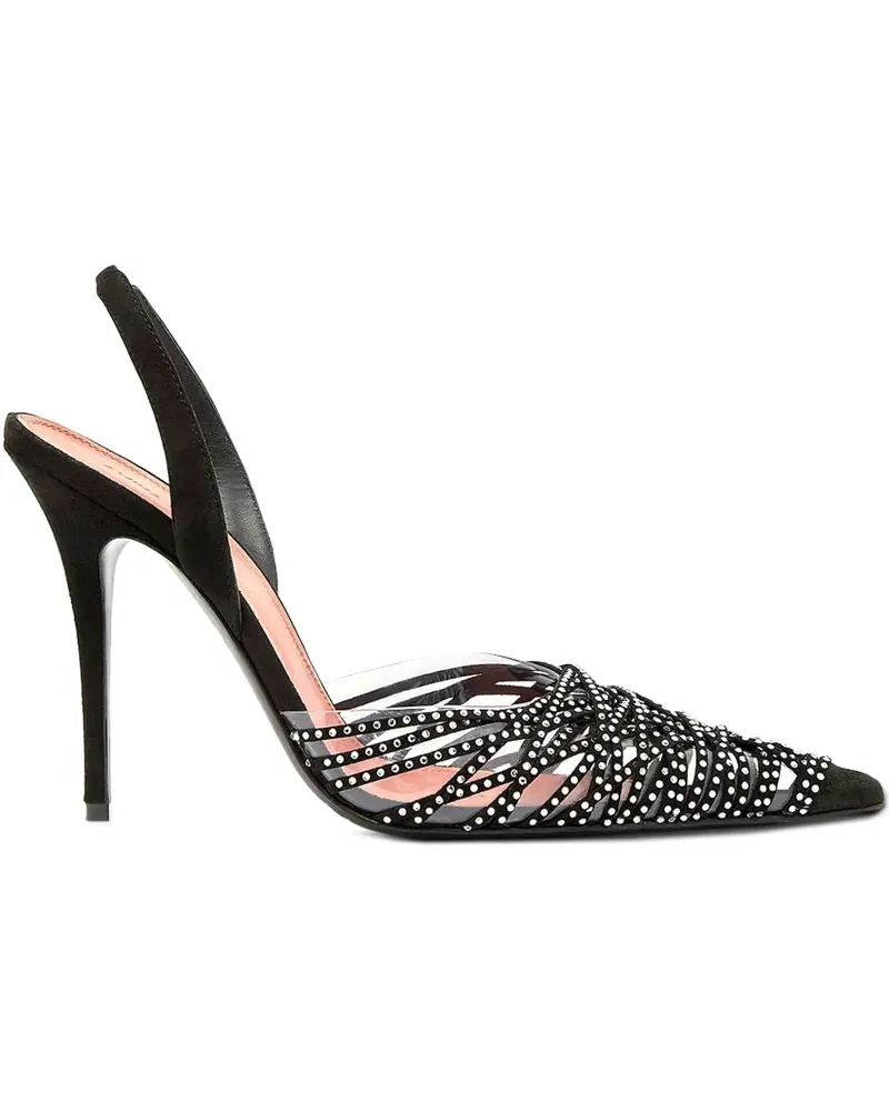 Amina Muaddi Lori Slingback-Pumps mit Perlen - Schwarz Schwarz