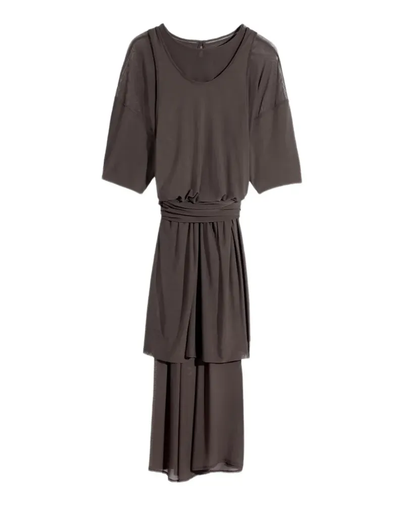 Christophe Lemaire mesh layered midi dress - Braun Braun
