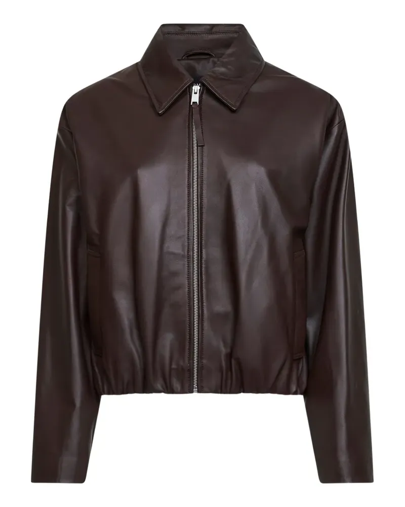 Arma collared leather jacket - Braun Braun