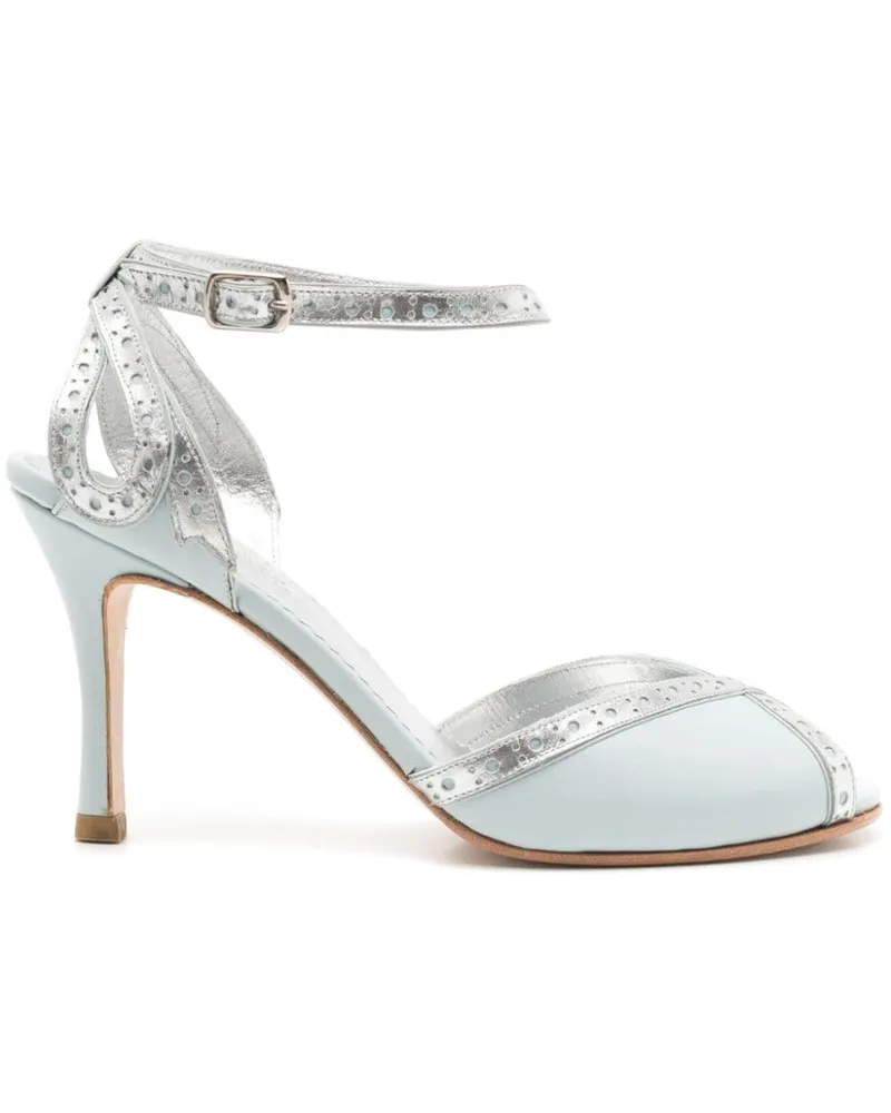 Sarah Chofakian Gelee Sandalen mit metallischem Finish 75mm - Blau Blau