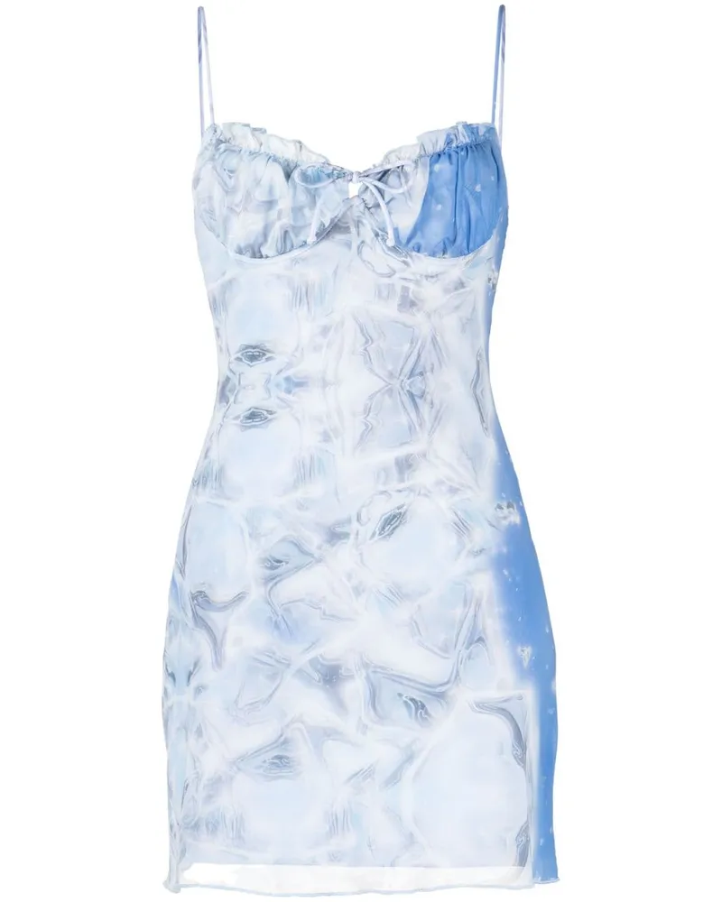 Fiorucci Minikleid mit Print Blau