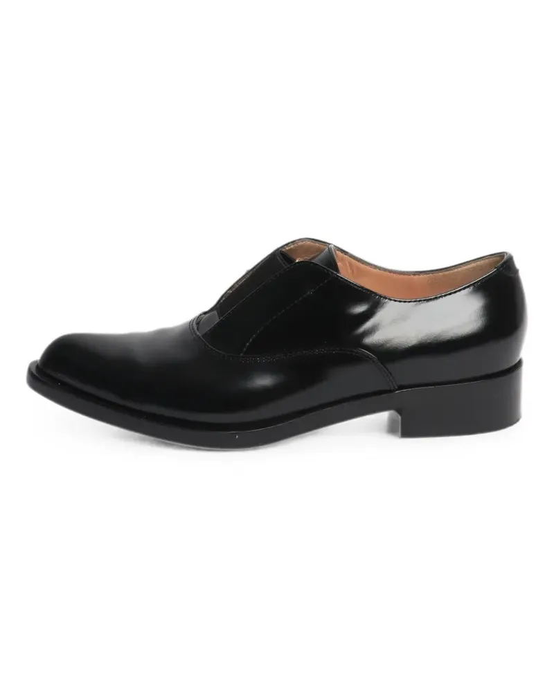 Gianvito Rossi slip-on leather oxford shoes - Schwarz Schwarz