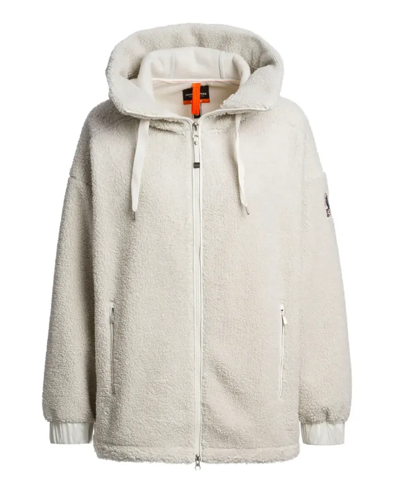 Parajumpers Noelle Kapuzenjacke aus Fleece mit Reißverschluss - Weiß Weiß