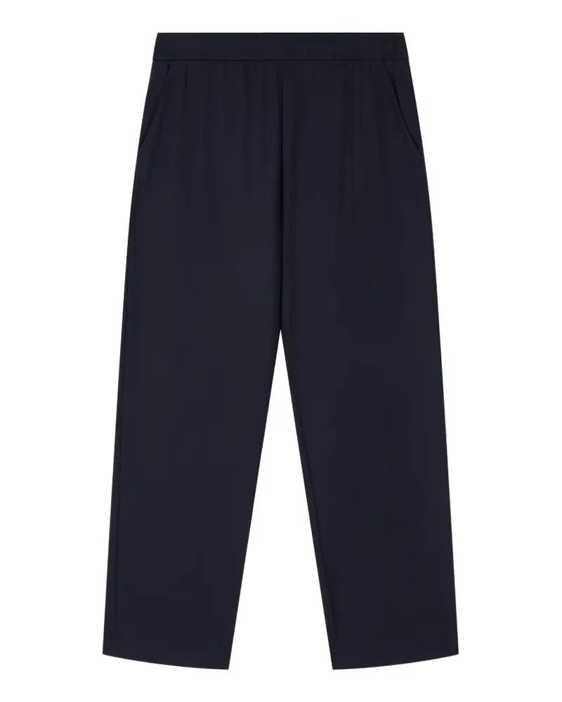 Emporio Armani Lockere Hose mit Logo-Stickerei - Blau Blau
